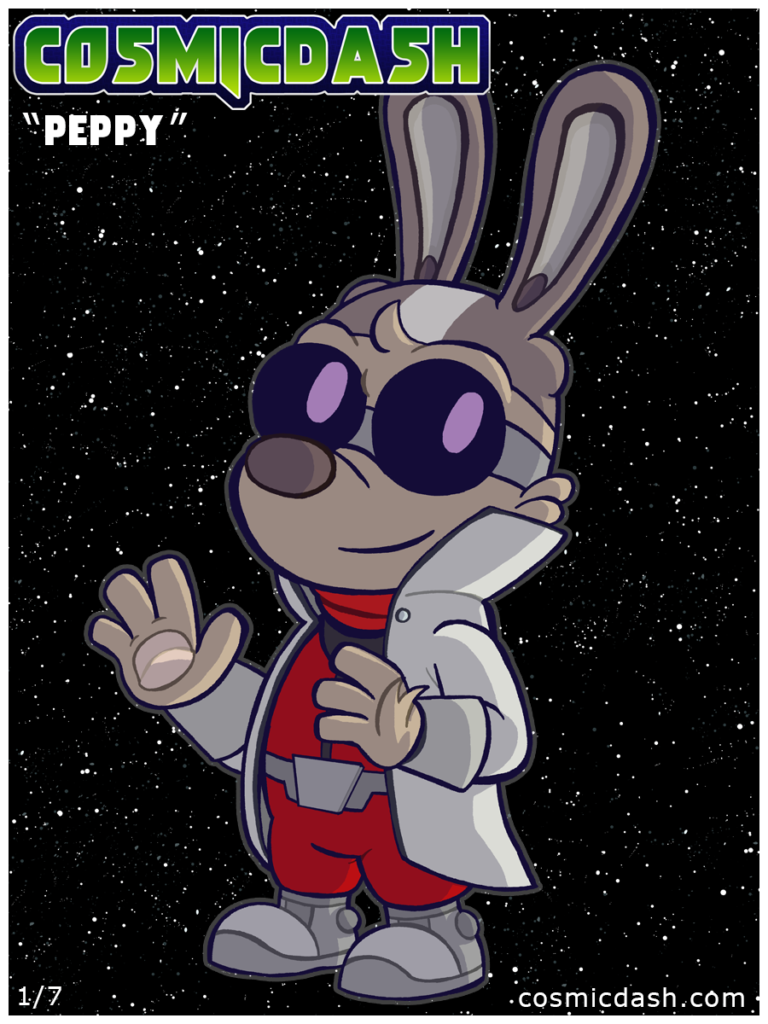 Marken as Peppy Hare.